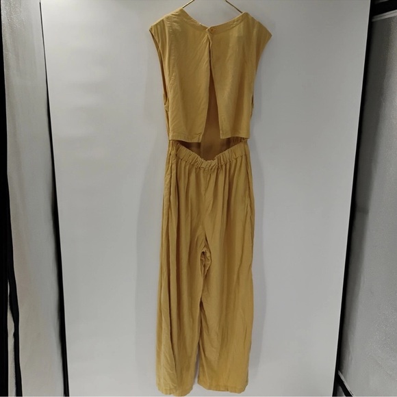 Free People Heat Wave Linen Blend Jumpsuit Honey Size Small - Picture 6 of 10